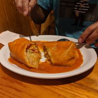 Burrito, less cheese. Not as nice as the other two. at Escobar's Mexican Restaurant in Kanab
