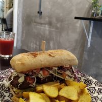 A falafel sandwich at GreenGo Batel in Curitiba