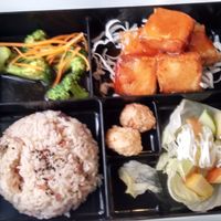 Sweet & sour tofu bento box at Jiu Pin Lian in Central Singapore