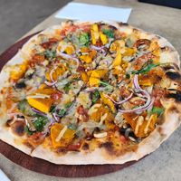 Vegan Nimbin pizza at Armonica  in Nimbin