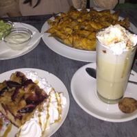 Nachos, white chocolate, plum tarte - divine! at Bämeräng in Berlin