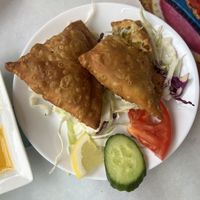 Vegetable samosas  at Red Chilli Indian Restaurant in Corfu