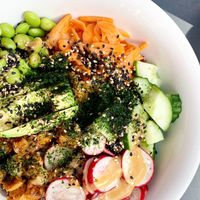 Vegan sushi bowl at SLA - Kerkplein in The Hague