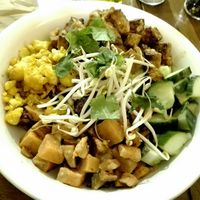Lovely vegan gado gado with tempeh at SLA - Kerkplein in The Hague
