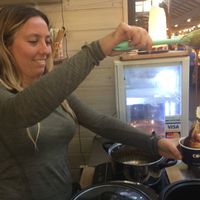 Coco whip with hot caramel sauce at Whipped in Fremantle