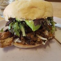 Jackfruit burger at Vitality Kitchen in Tauranga