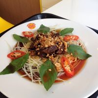 Steak papaya salad (hats off to the texture) at Healthy Farm - XVNT Binh Thanh District in Ho Chi Minh City