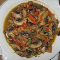 vegan mushrooms at MIRA in Paros