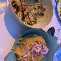 Bulgar Salad and Fava Dip  at MIRA in Paros
