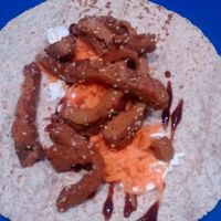 Inside the wrap at Kind Crusts in Glasgow