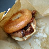 breakfast bagel at Kind Crusts in Glasgow