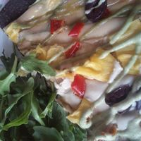 Raw vegan pizza  at Auraganic in Chino