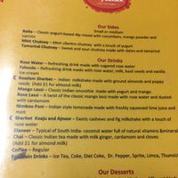 menu at Curry Sultan in Humble