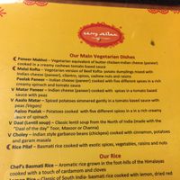Menu at Curry Sultan in Humble