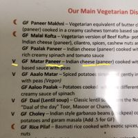 Non vegan item labelled as vegan at Curry Sultan in Humble