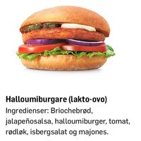 Halloumi burger (lacto-ovo) at MAX - Gronland in Oslo