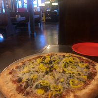 New York style with vegan cheese, tempeh, black olives, and banana peppers. at Cappy's Pizzeria - Seminole Heights in Tampa