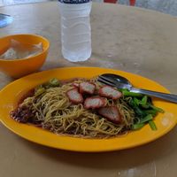 Wanton noodles at Shang De Vegetarian in Central Singapore
