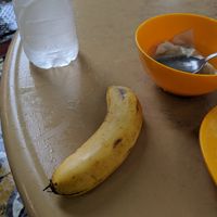 They even brought me a little banana :) at Shang De Vegetarian in Central Singapore