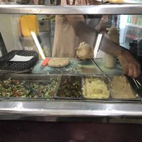 Toppings bar. at Falafel Banin Johnny in Tel Aviv
