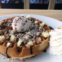 Eggless coconut waffle at Barfia in Wolverhampton
