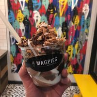 Mexican hot chocoloate and almond ice cream at Magpies Softserve in Los Angeles