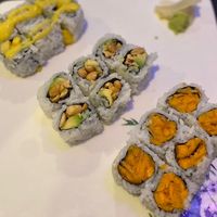 Mango avocado, avocado peanut, and sweet potato roll  at Sushi Express in West Haven