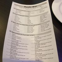 Sushi bar menu  at Sushi Express in West Haven