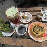 the spread (patstry not vegan)  at The Secret Garden in Galway