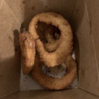 Onion rings  at Veggie Crust in Somerville