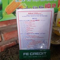 Menu - all vegetarian at Khai Tam - Phan Chu Trinh in Da Nang