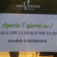 Opening hours at Universo Vegano in Bologna
