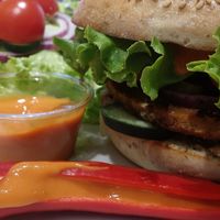 Burger at Universo Vegano in Bologna