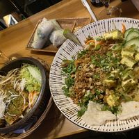Crispy tofu with noodles and nuts at 36 Pho Co in Weimar