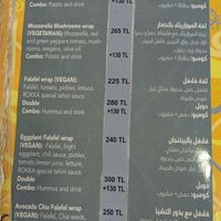 Menu at Rokka in Antalya