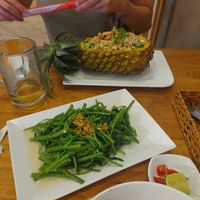 Fried morning glory and pineapple rice at Asian Kitchen in Ho Chi Minh City