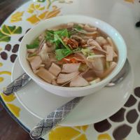 Noodle soup with tofu and vegetables at Bodhi Tree Cafe in Chiang Mai