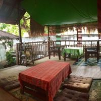 Seating in the garden at Bodhi Tree Cafe in Chiang Mai