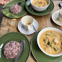 Sides of rice with the curries  at Bodhi Tree Cafe in Chiang Mai