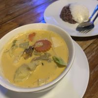 yellow curry!! so good  at Bodhi Tree Cafe in Chiang Mai