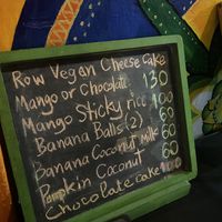 deserts board  at Bodhi Tree Cafe in Chiang Mai