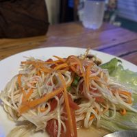 papaya salad som tam✨🙌🏻  at Bodhi Tree Cafe in Chiang Mai