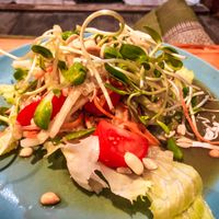 Delicious cucumber salad with lime dressing at Bodhi Tree Cafe in Chiang Mai