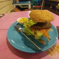 The best vegburger 😍 at Bodhi Tree Cafe in Chiang Mai