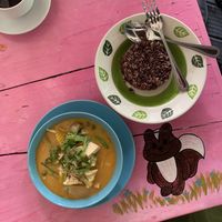 Curry with rice  at Bodhi Tree Cafe in Chiang Mai