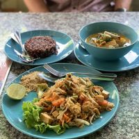 Pad Thai and Penang Curry at Bodhi Tree Cafe in Chiang Mai