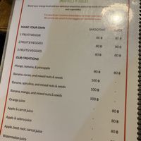 Menu at Bodhi Tree Cafe in Chiang Mai