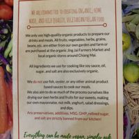 Menu at Bodhi Tree Cafe in Chiang Mai