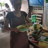 Proudly presenting the khao soi with no chilli! at Bodhi Tree Cafe in Chiang Mai