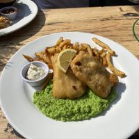Vegan Tempeh Fish and Chips at The Angel Microbrewery in Nottingham